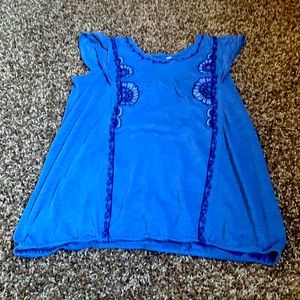 Old Navy Tanktop Blue with Flower Decals
